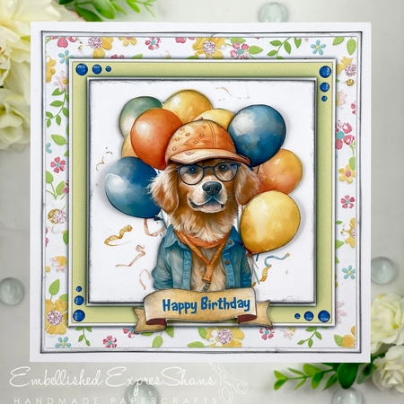 8x8 Mini Kit, Gorgeous Goldie with Balloons , Pyramid by Shannah Bartle