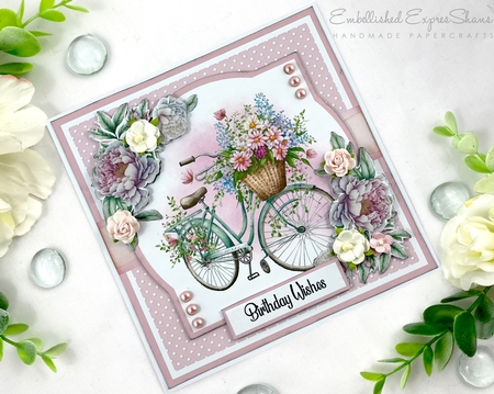 Floral Bicycle #2 (7x7 inch square card kit) by Shannah Bartle