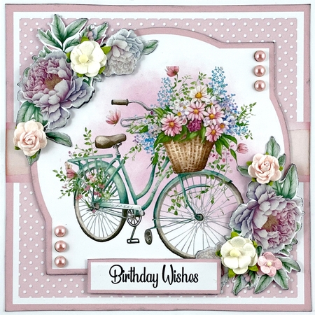 Floral Bicycle #2 (7x7 inch square card kit) by Shannah Bartle