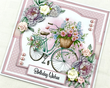 Floral Bicycle #2 (7x7 inch square card kit) by Shannah Bartle