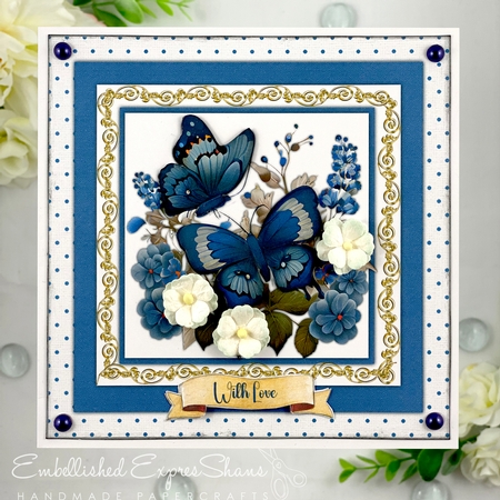 8x8 Mini Kit, Beautiful Navy Butterflys by Shannah Bartle