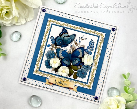 8x8 Mini Kit, Beautiful Navy Butterflys by Shannah Bartle