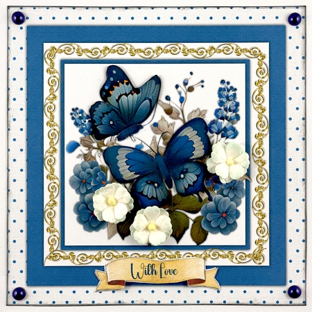 8x8 Mini Kit, Beautiful Navy Butterflys by Shannah Bartle