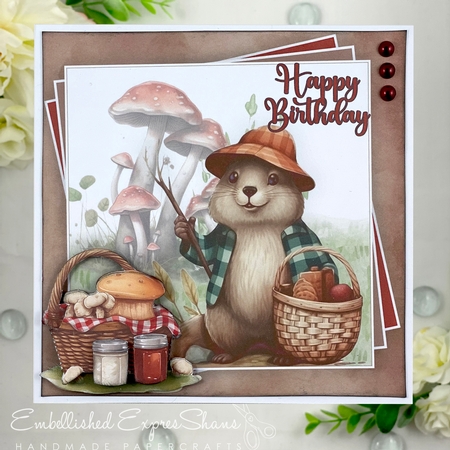Beavers Picnic Mini Kit #2   **Includes card front with no text or decoupage**   by Shannah Bartle