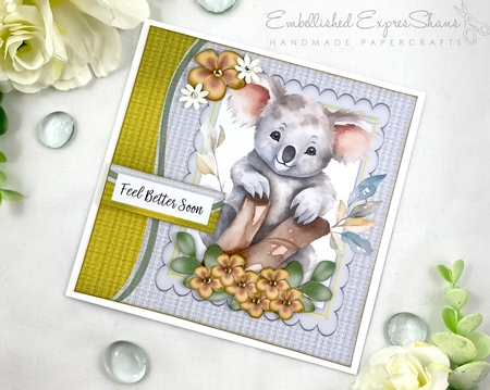 Cute Koala Bear With Yellow Flowers 8x8 (three) by Shannah Bartle