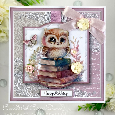 An Owl and her Books Complete 4 Topper kit  by Shannah Bartle