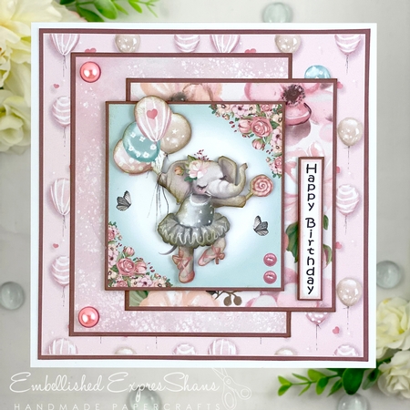 Prima Ballerina Elephant Layered Card by Shannah Bartle