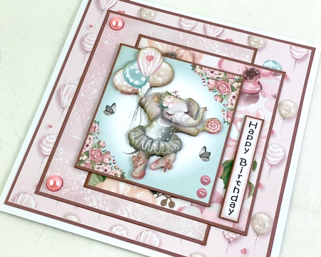 Prima Ballerina Elephant Layered Card by Shannah Bartle