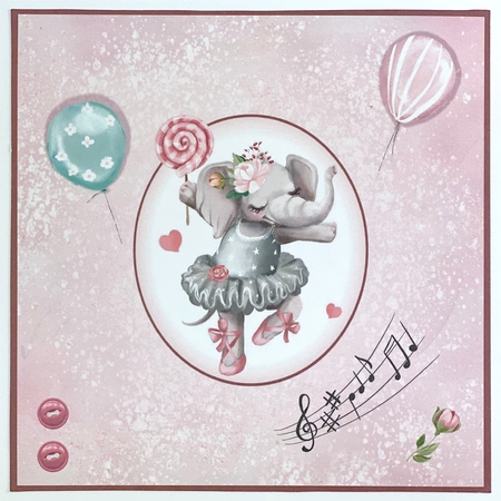 Prima Ballerina Elephant Layered Card by Shannah Bartle