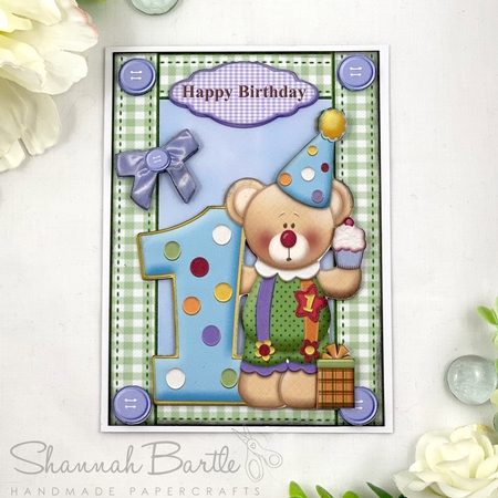 Happy Birthday One Year Clown by Shannah Bartle