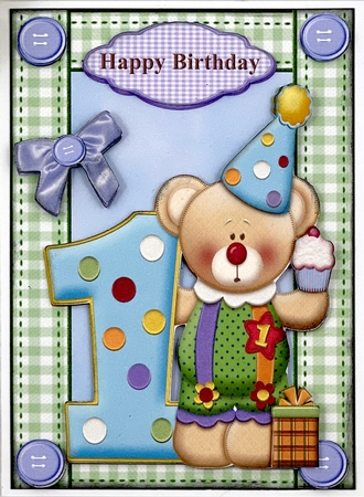Happy Birthday One Year Clown by Shannah Bartle