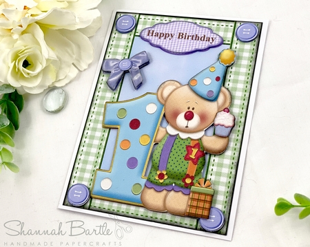 Happy Birthday One Year Clown by Shannah Bartle