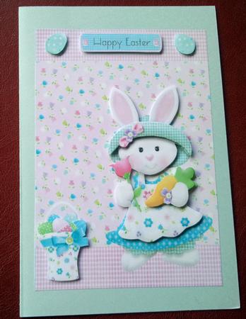 Cute Easter Bunny with a Easter Bonnet by Sharon Bardsley