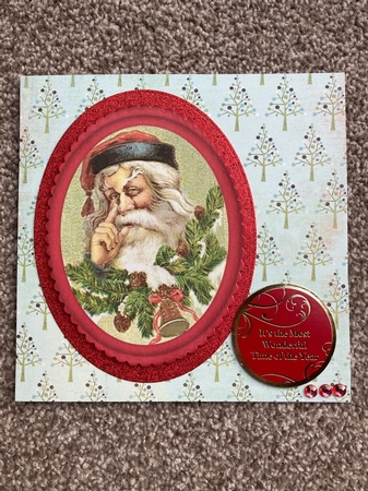 4 Vintage Santa oval toppers by Sharon Brooks