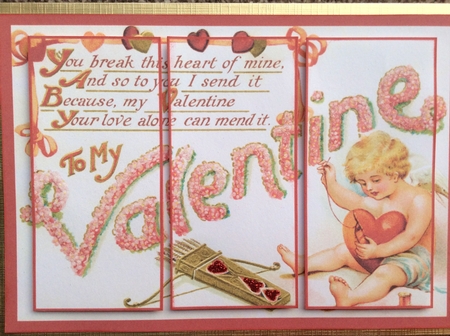 Vintage Valentine Cupid Panel Card by Sharon Brooks
