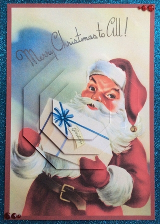 Santa Claus with Gift Octagon Pyramid by Sharon Brooks
