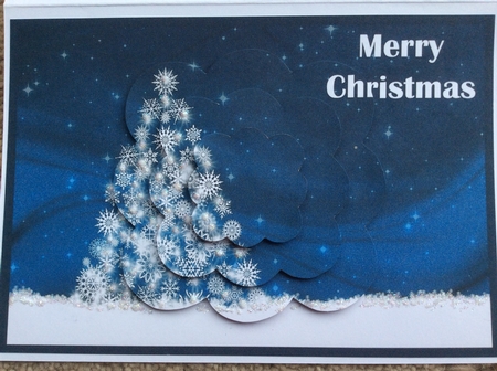 Snowflake Christmas Tree Scalloped Pyramid by Sharon Brooks