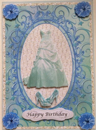 Pale Turquoise dress & shoes, various sentiments by Sharon Brooks
