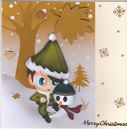 Elf and Snowman Winter Wonderland by Sharon Evans