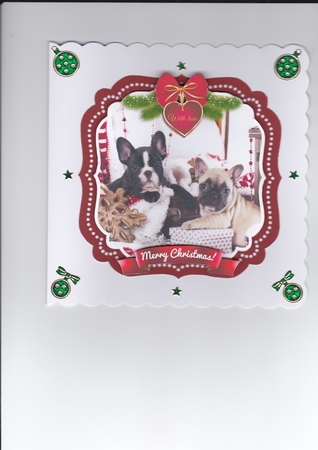 CHRISTMAS PUPPIES TOPPER by Sharon Evans