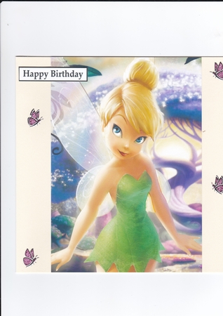 Tinkerbell A5 Quick Card by Sharon Evans