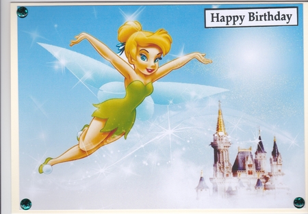 Tinkerbell Flying A5 Quick Card by Sharon Evans