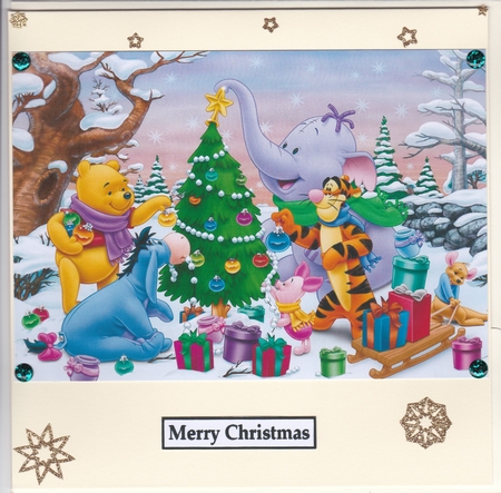 Winnie the Pooh and Friends Christmas Quick Card by Sharon Evans