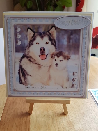 JJ LOVE MY ALASKAN MALAMUTES 8X8 by Sharon Evans