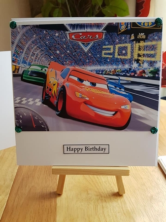 Cars Lightening McQueen Quick Card by Sharon Evans