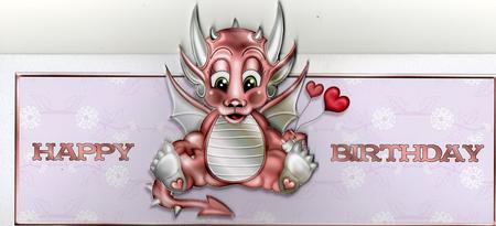 Little Dragon Girl Over the Top Large Card by Sharon Evans