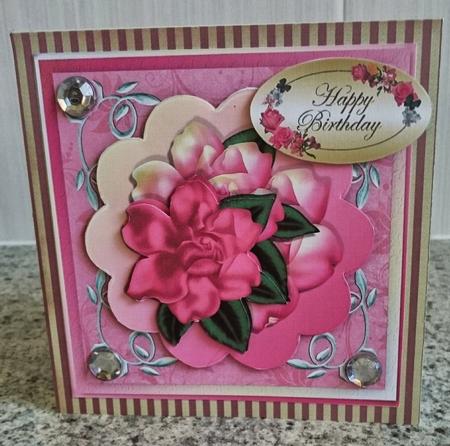 Pink Gardenia Topper with Decoupage by SHARON CHAMBERLIN