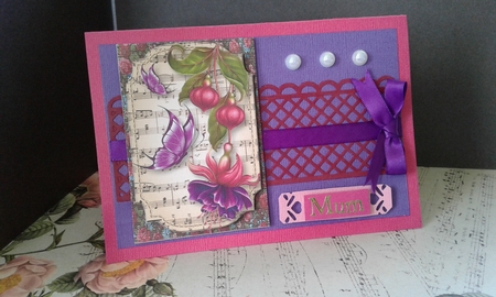 Fuschias & Butterflies Sheet Music Plaque by Sharon Clifford