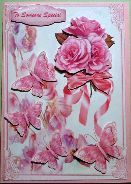 Lovely Pink Roses and Butterflys by Sharon Goodridge