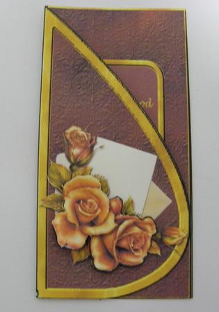 Copper Rose Bouquet Teardrop Card by Sharry Neumann