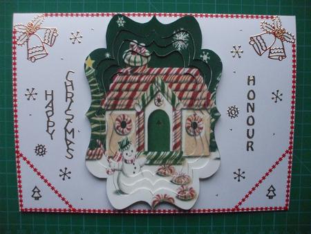 Snowman Gingerbread House Fancy Bracket Tunnel Sheet by Sharon Scott