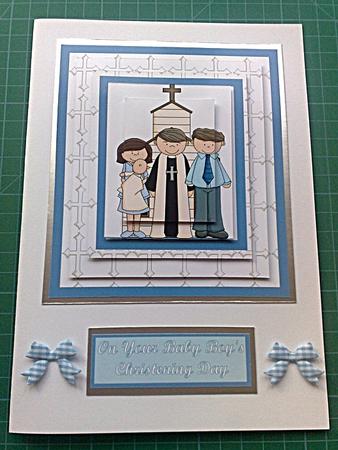 Baby Boy Christening Pyramid Design by Sharon Scott