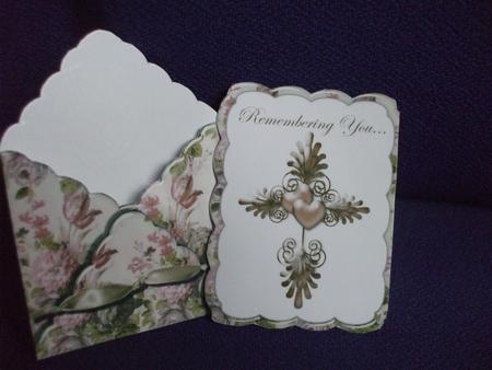 Sympathy Cross Scalloped Envelope Card by Sharon Scott