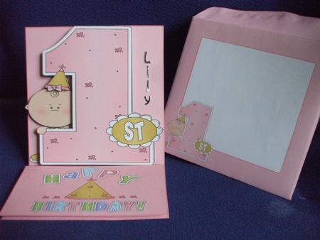 1st Birthday (2) Quick Easel Card by Sharon Scott