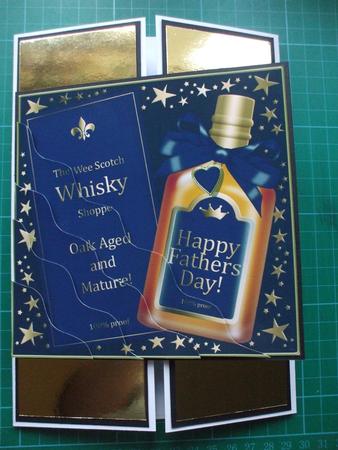 Fathers Day Whisky Wavy Corner Side Stacker Topper by Sharon Scott