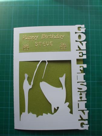 Gone Fishing Frame Card by Sharon Scott