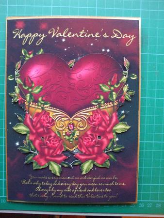 Heart and Rose Valentine's Day Card by Sharon Scott