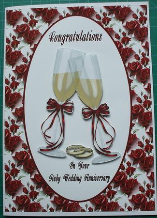 Congratulations Ruby Wedding Anniversary Card Front by Sharon Scott