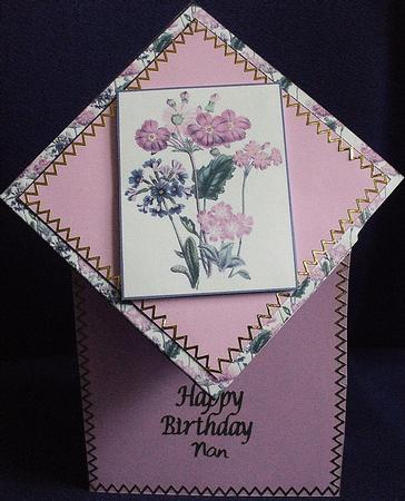 Pink Primula Stubby Diamond Top Card Kit by Sharon Scott