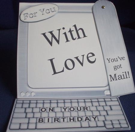 Computer Monitor and Keyboard Easel Card Kit by Sharon Scott