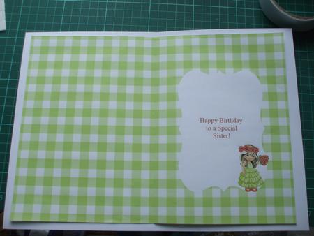 Sister Birthday Insert - Cute Girl with Flowers by Sharon Scott