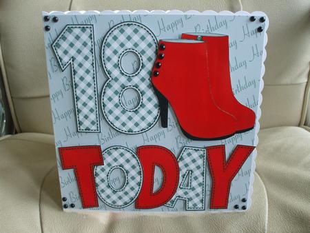 'any Age' with Red Ankle Boots Card Kit by Sharon Scott