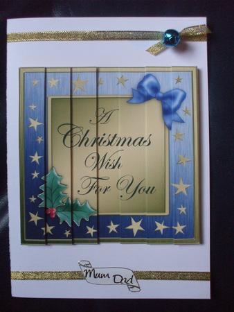 Elegant Christmas Greeting with Side Stacker Topper by Sharon Scott