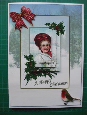 Vintage Girl with Muff Winter Scene by Sharon Scott