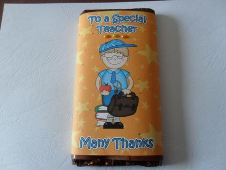 Boyz Schoolboy Zeke Thank You Teacher Chocolate Wrapper by Sharon Stainforth