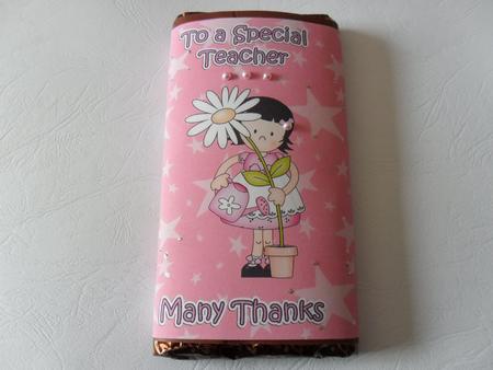 Girlz Suzi's Flower Thank You Teacher Chocolate Wrapper by Sharon Stainforth